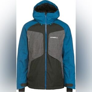 O'Neill Men's Two-Tone Blue and Gray Ski Jacket